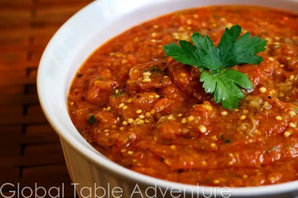 Roasted Eggplant & Bell Pepper Dip (Kyopolou)